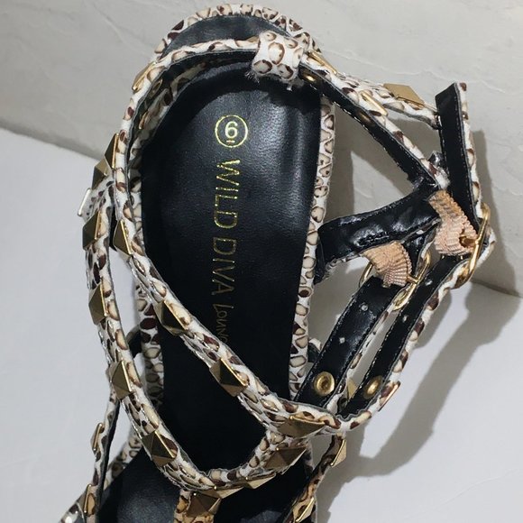 Wild Diva Lounge Snake Cage Stiletto shoes 6 NWT - Picture 11 of 14